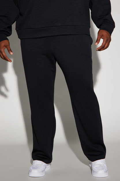 Textured Triangles Slim Pants - Black