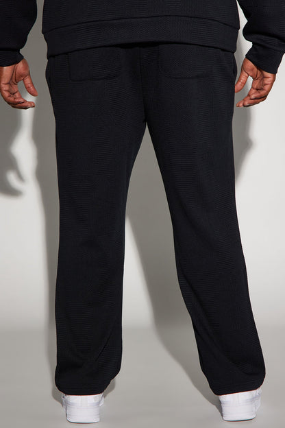 Textured Triangles Slim Pants - Black