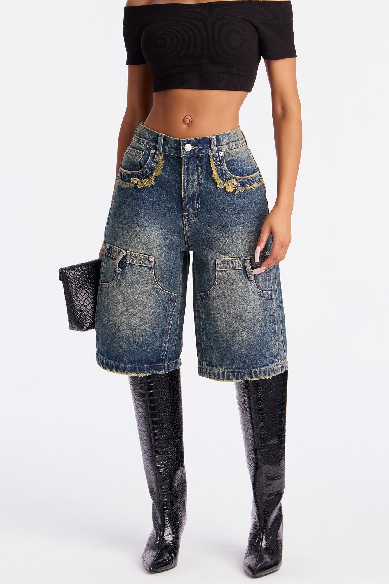 Palermo Denim Jorts - Dark Wash