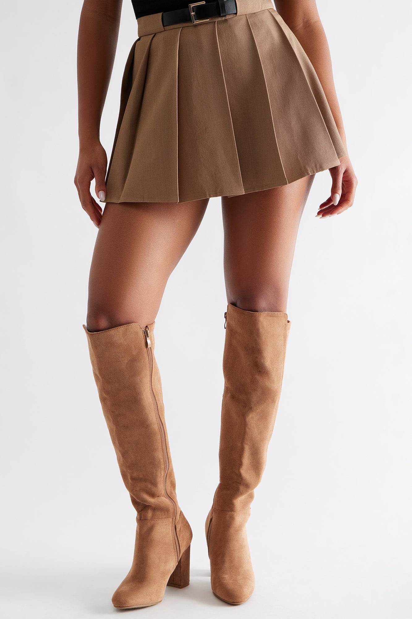 Bridge Faux Suede Boots - Camel
