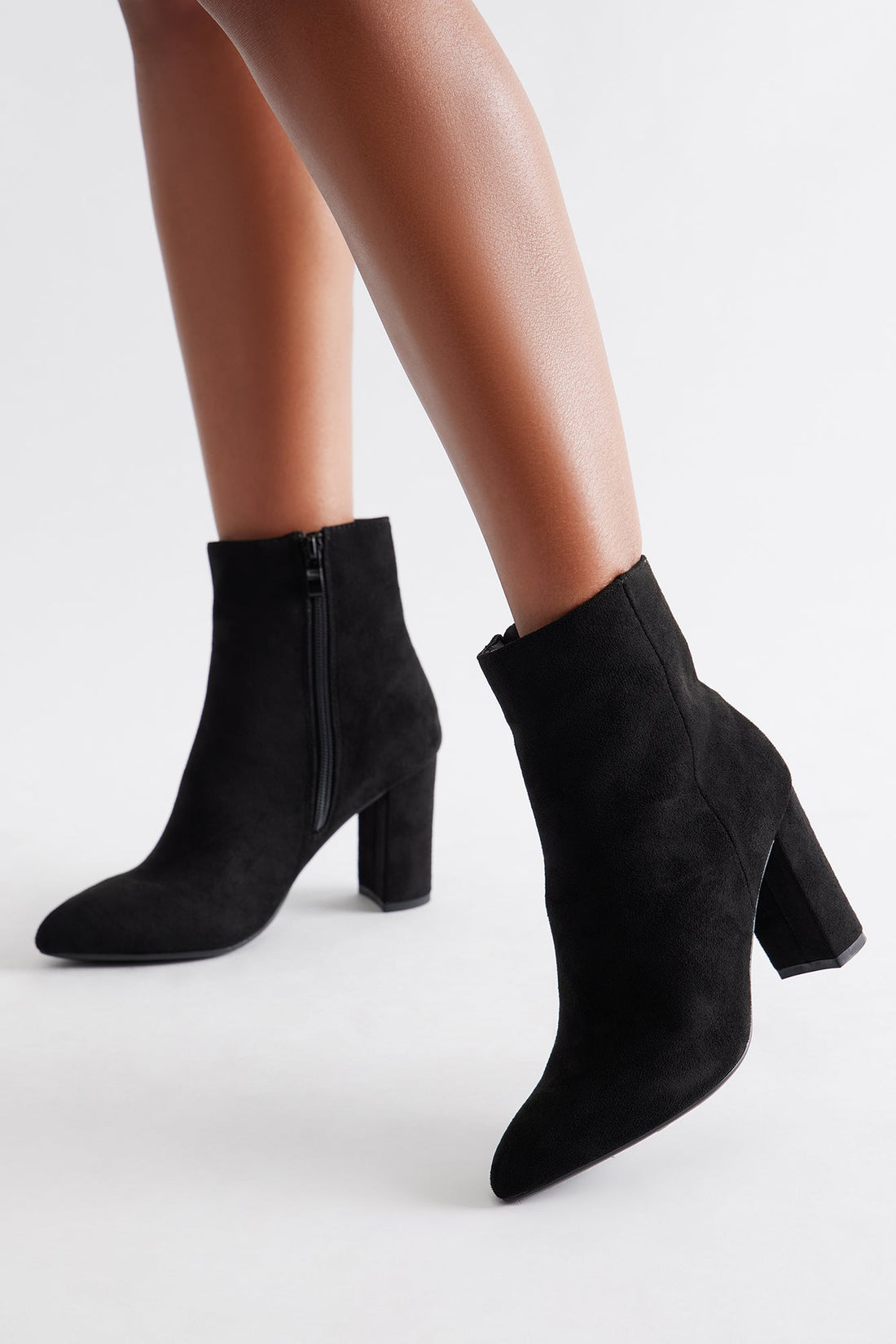 Park Faux Suede Booties - Black