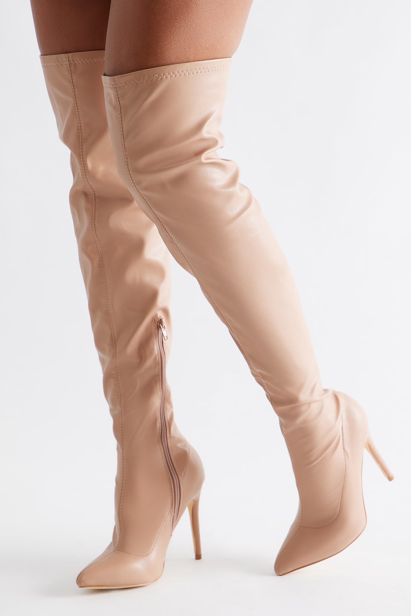 Gyra Thigh High Boots - Nude