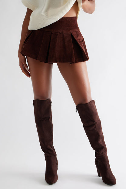 Bridge Faux Suede Boots - Brown