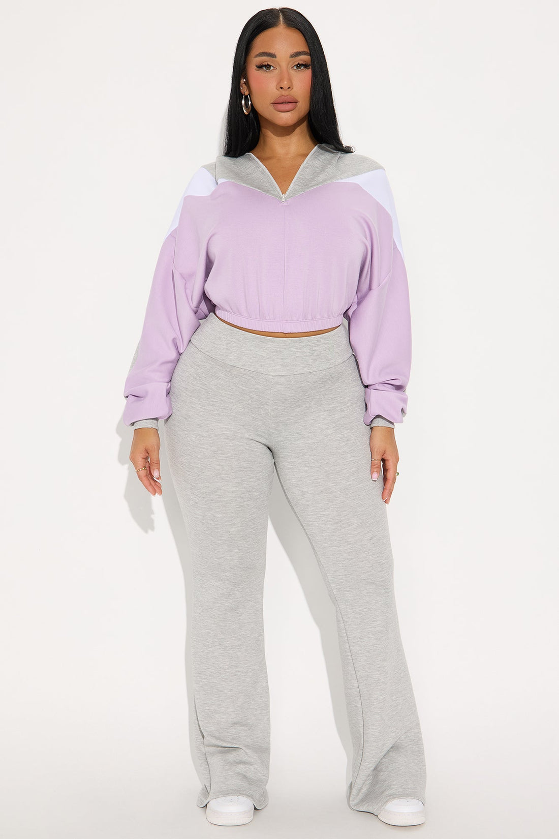 Endless Joy Quarter Zip Pant Set - Lavender