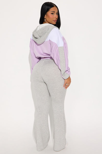 Endless Joy Quarter Zip Pant Set - Lavender
