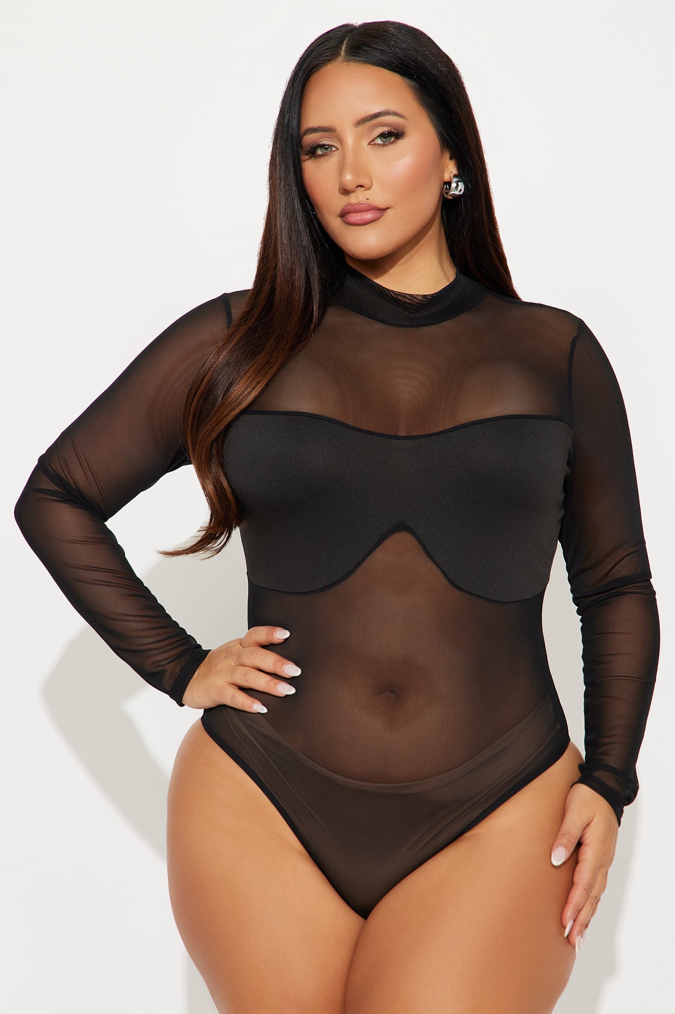 Brenda Sheer Bodysuit Pant Set - Black