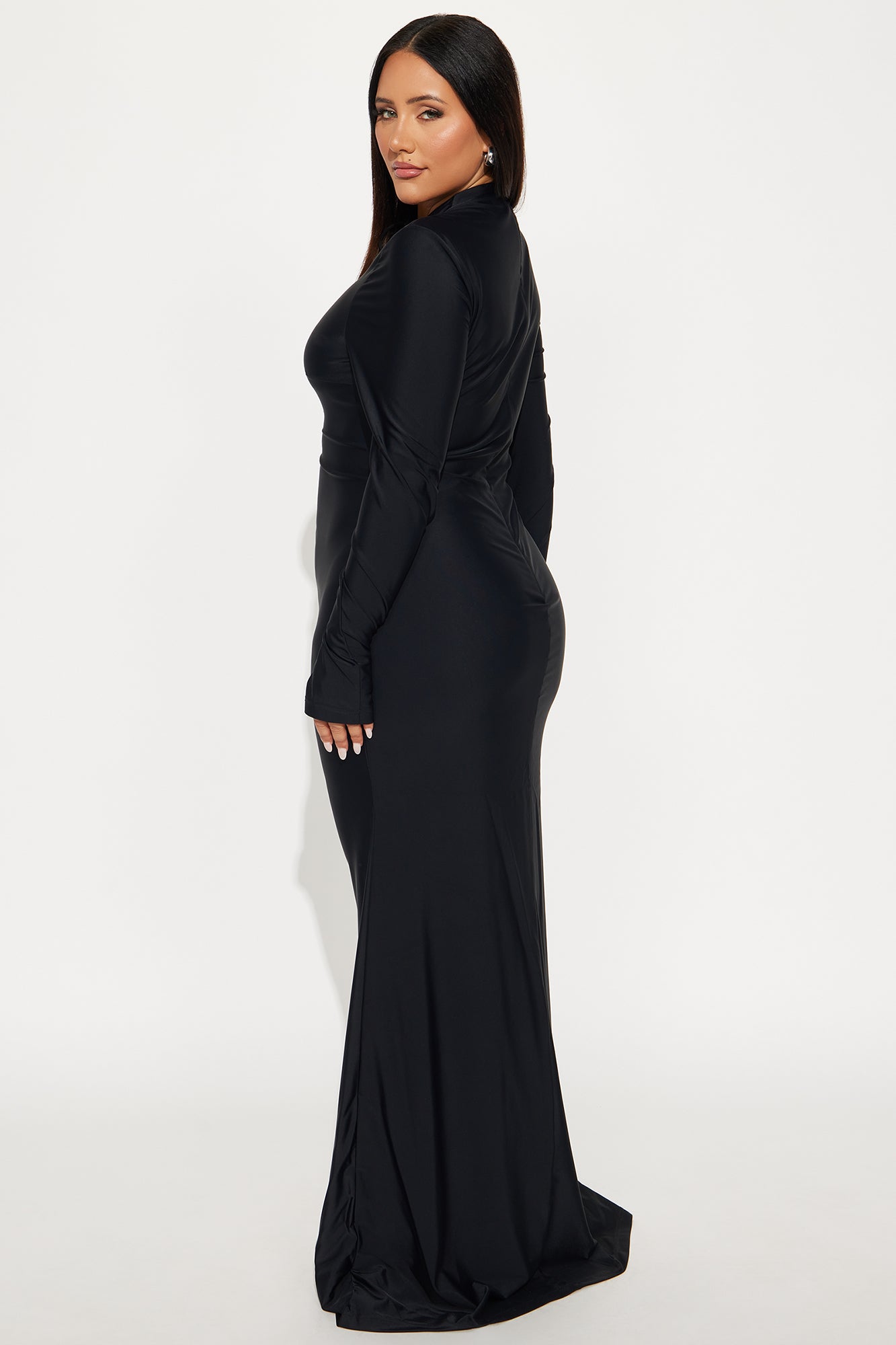 Livia Lace Up Maxi Dress - Black