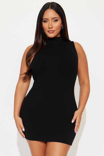 Amber Snatched Mini Dress - Black