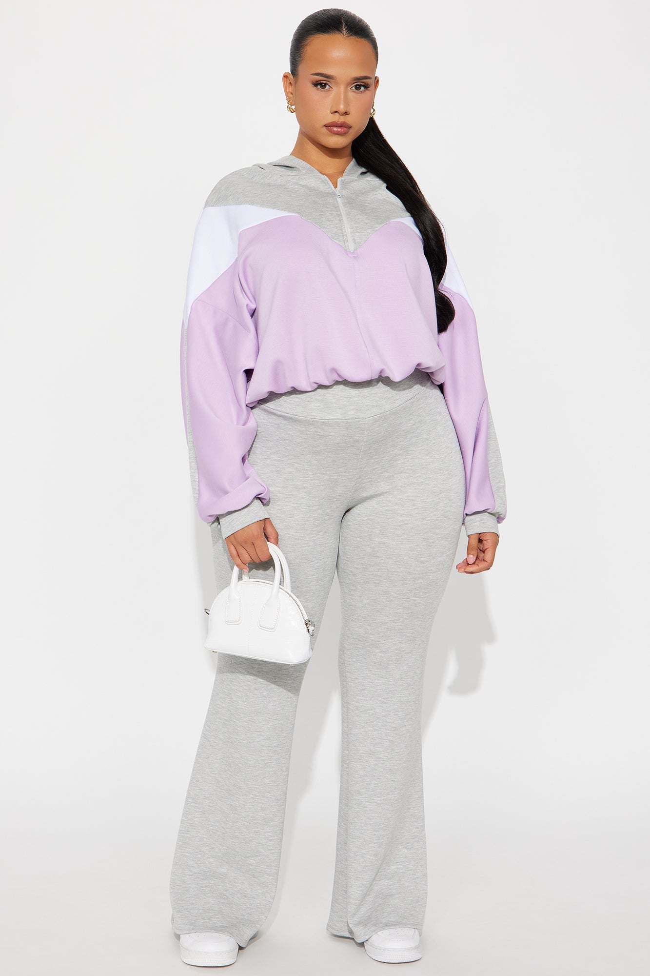 Endless Joy Quarter Zip Pant Set - Lavender