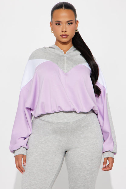 Endless Joy Quarter Zip Pant Set - Lavender