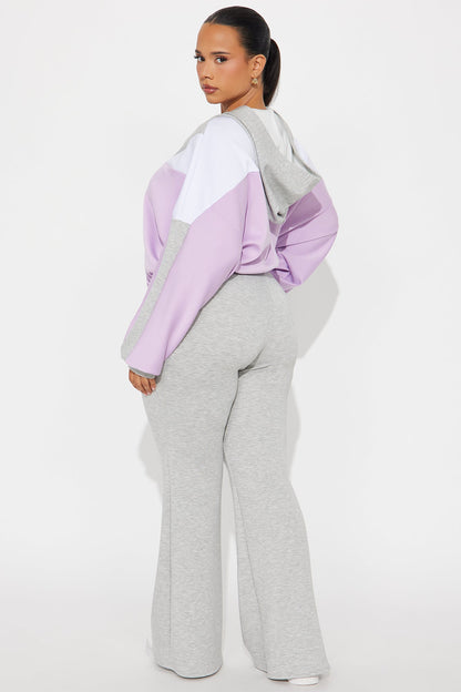 Endless Joy Quarter Zip Pant Set - Lavender