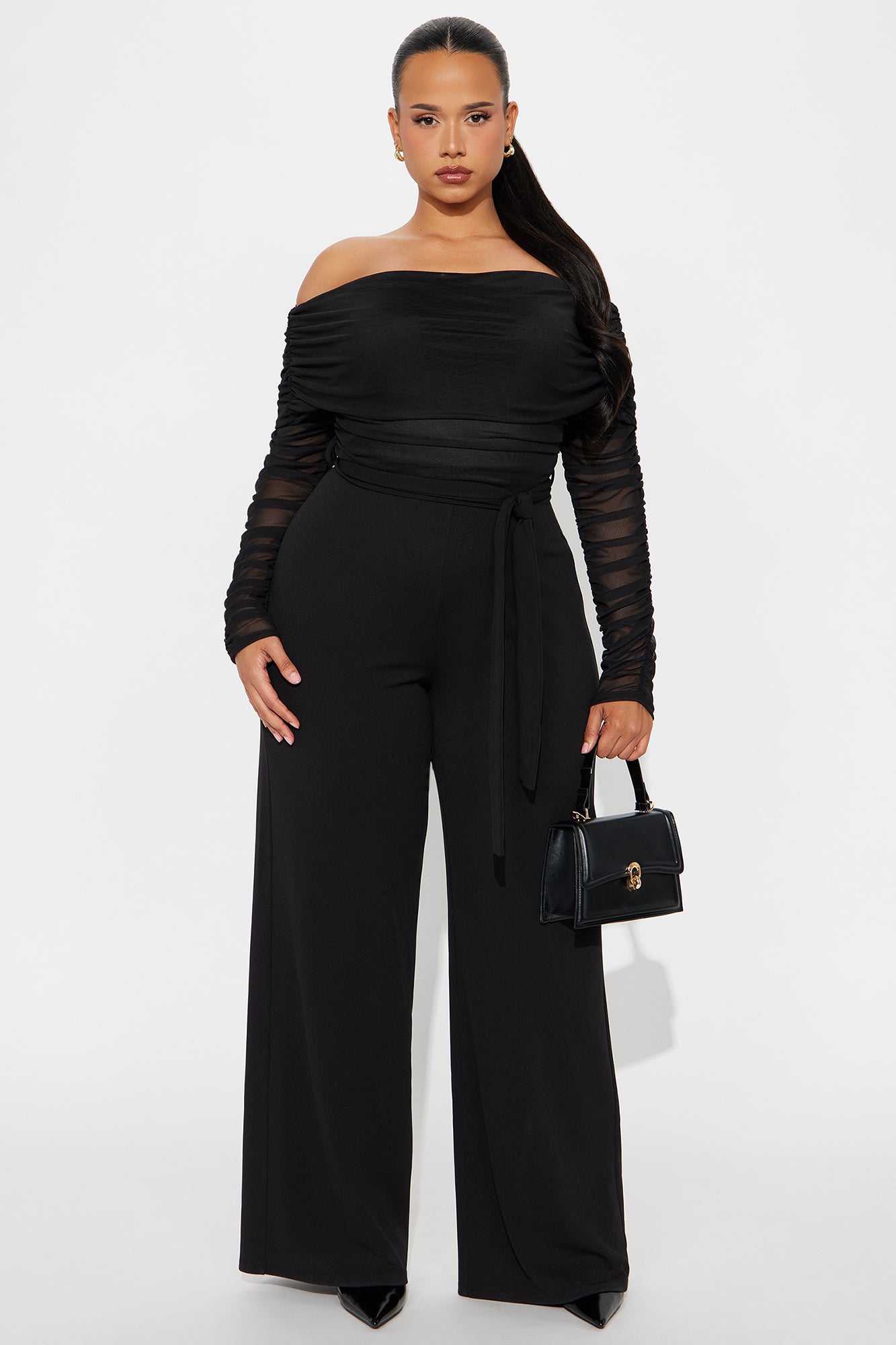 Elianna Off Shoulder Jumpsuit - Black