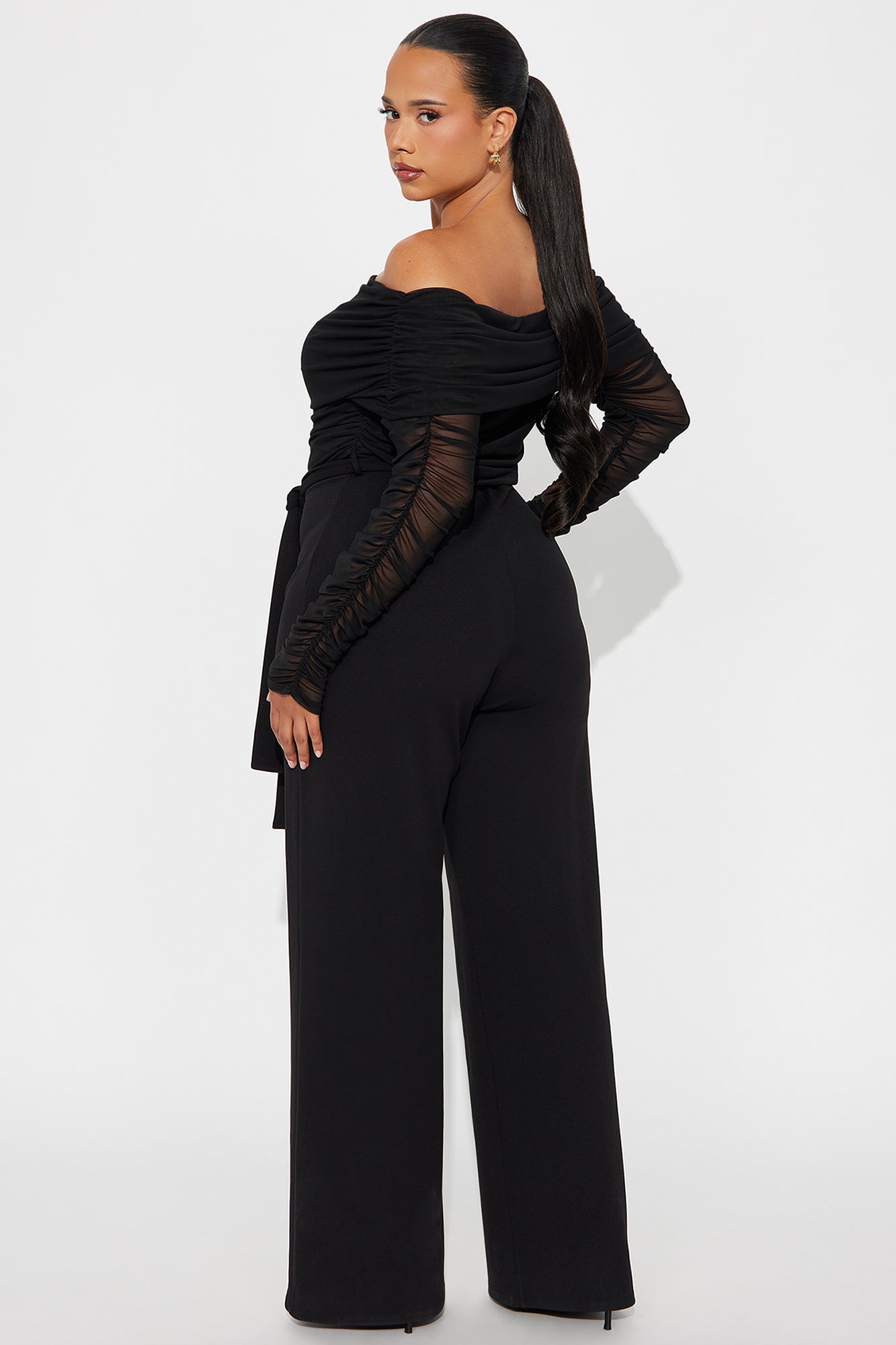 Elianna Off Shoulder Jumpsuit - Black