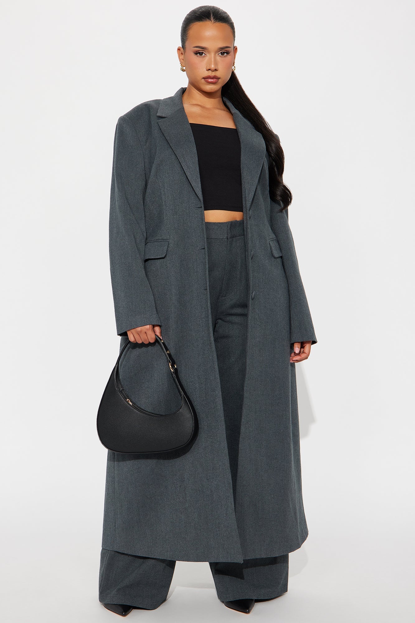 Level Of Sophistication Trench Coat - Charcoal