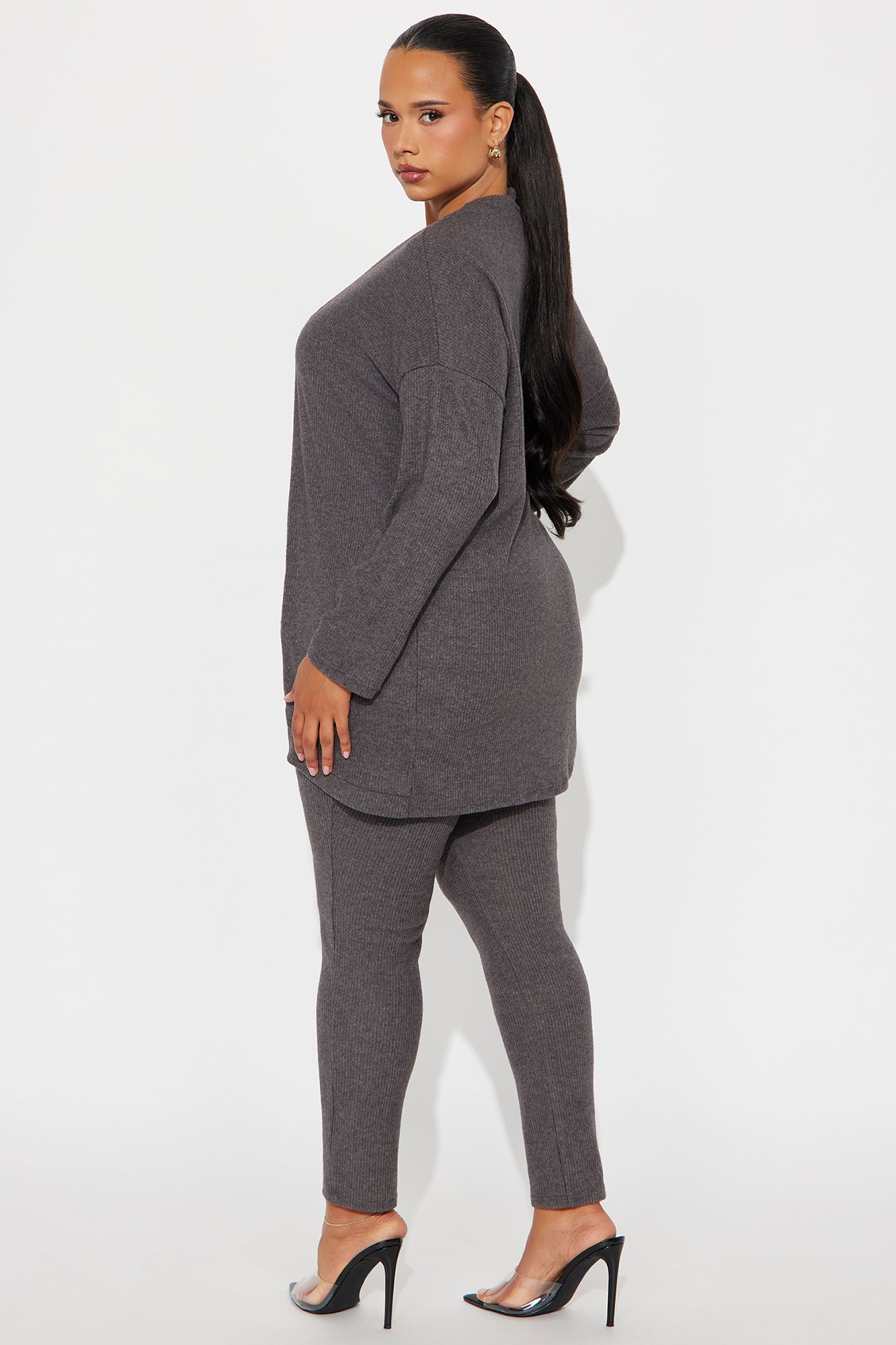 Shana Ribbed 2 Piece Jumpsuit - Charcoal