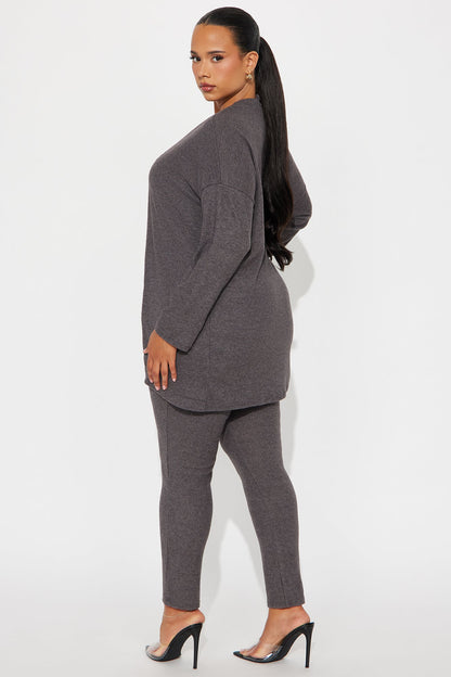 Shana Ribbed 2 Piece Jumpsuit - Charcoal