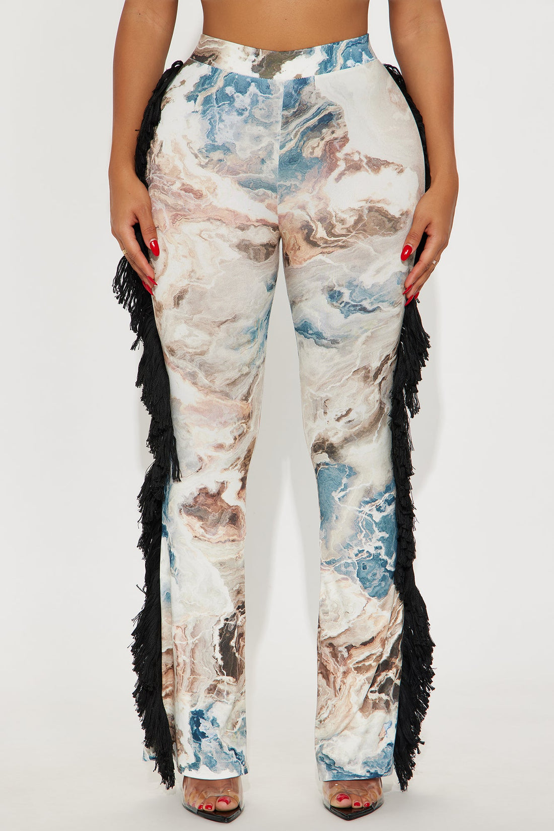 All At Once Fringe Flare Pant - Blue/combo