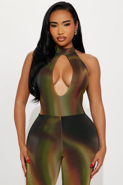 Gabriella Mesh Wide Leg Jumpsuit - Black/combo