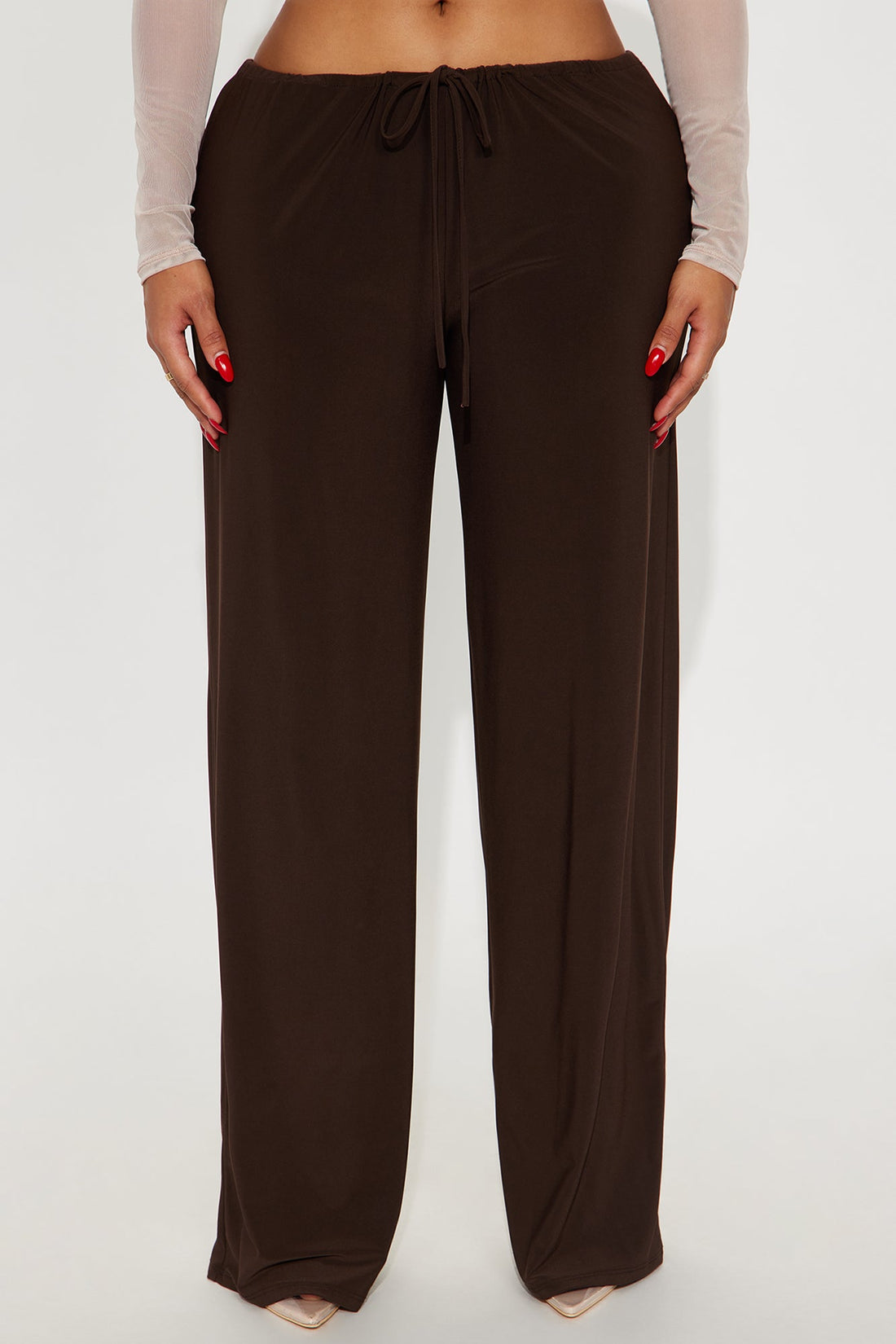Focused On You Low Rise Wide Leg Pant 32 - Chocolate
