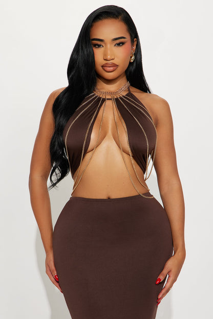 Maribelle Maxi Skirt Set - Brown