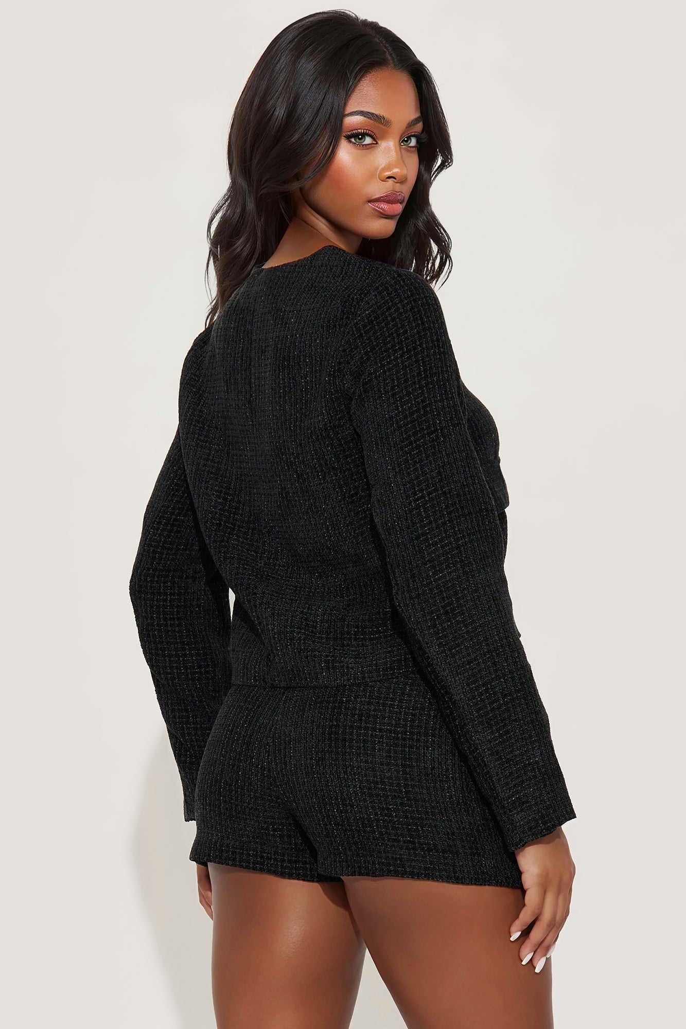 Cassidy Tweed Mini Skort Set - Black