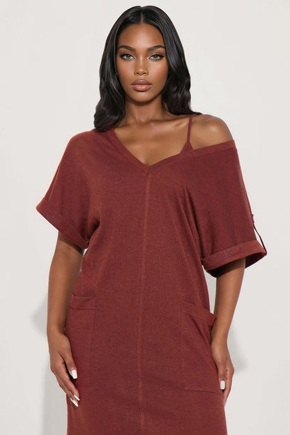 Unbothered 2 Piece Maxi Dress Set - Chocolate