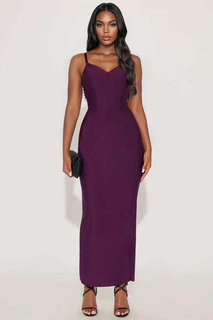 Always Watching Backless Maxi Dress - Plum