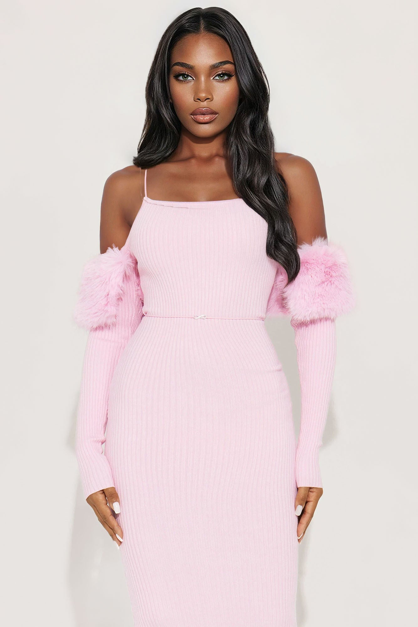 High Maintenance Hottie Sweater Maxi Dress - Light Pink