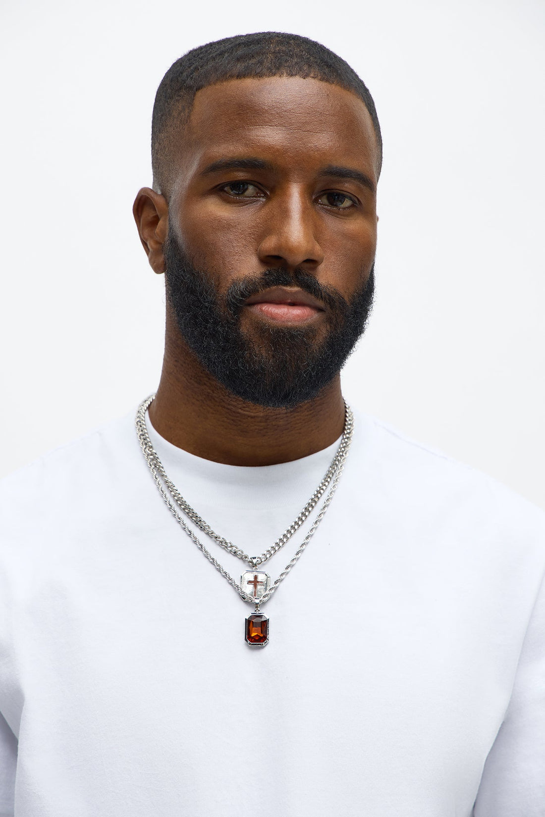 He Is The Guide Necklace Set - Silver/Combo