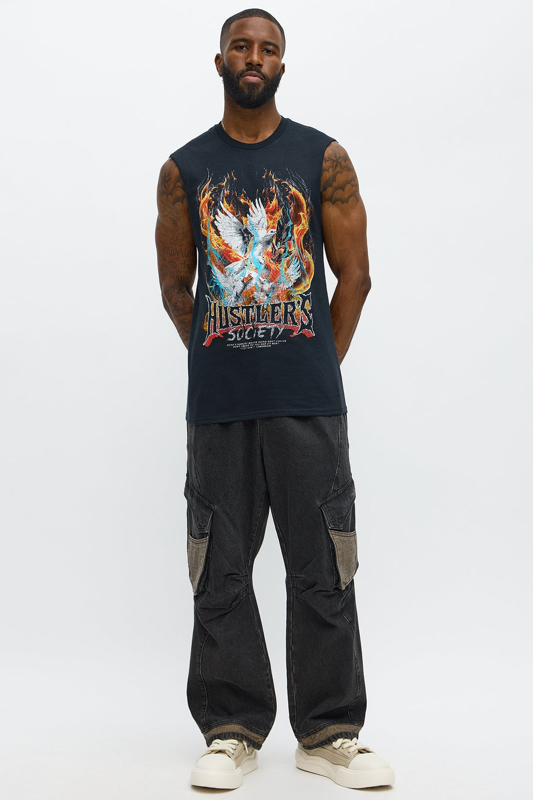 Hustler Society Reigns Muscle Tee - Black