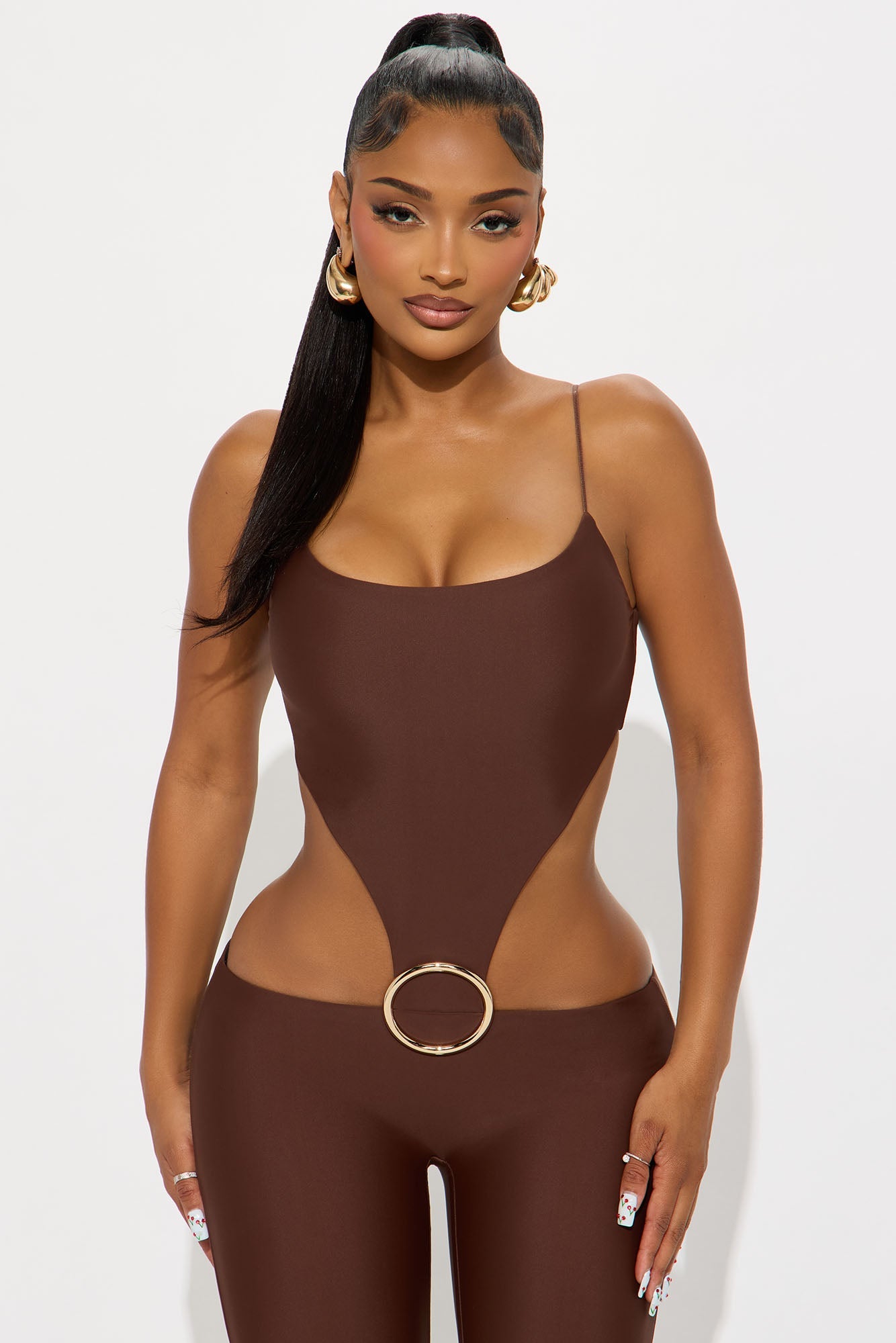 Maren Form Double Lined Jumpsuit - Chocolate