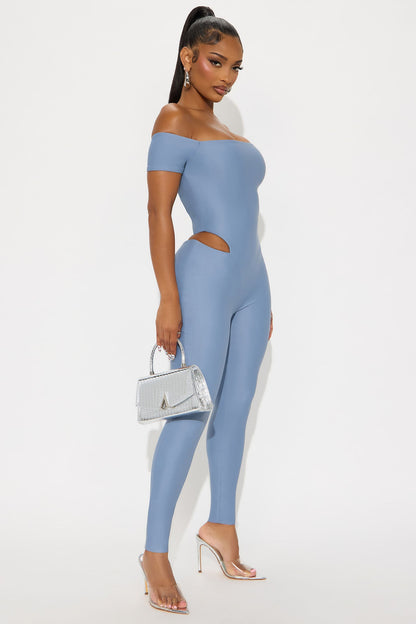 Isla Form Double Lined Jumpsuit - Dusty Blue