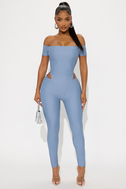 Isla Form Double Lined Jumpsuit - Dusty Blue