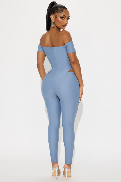 Isla Form Double Lined Jumpsuit - Dusty Blue