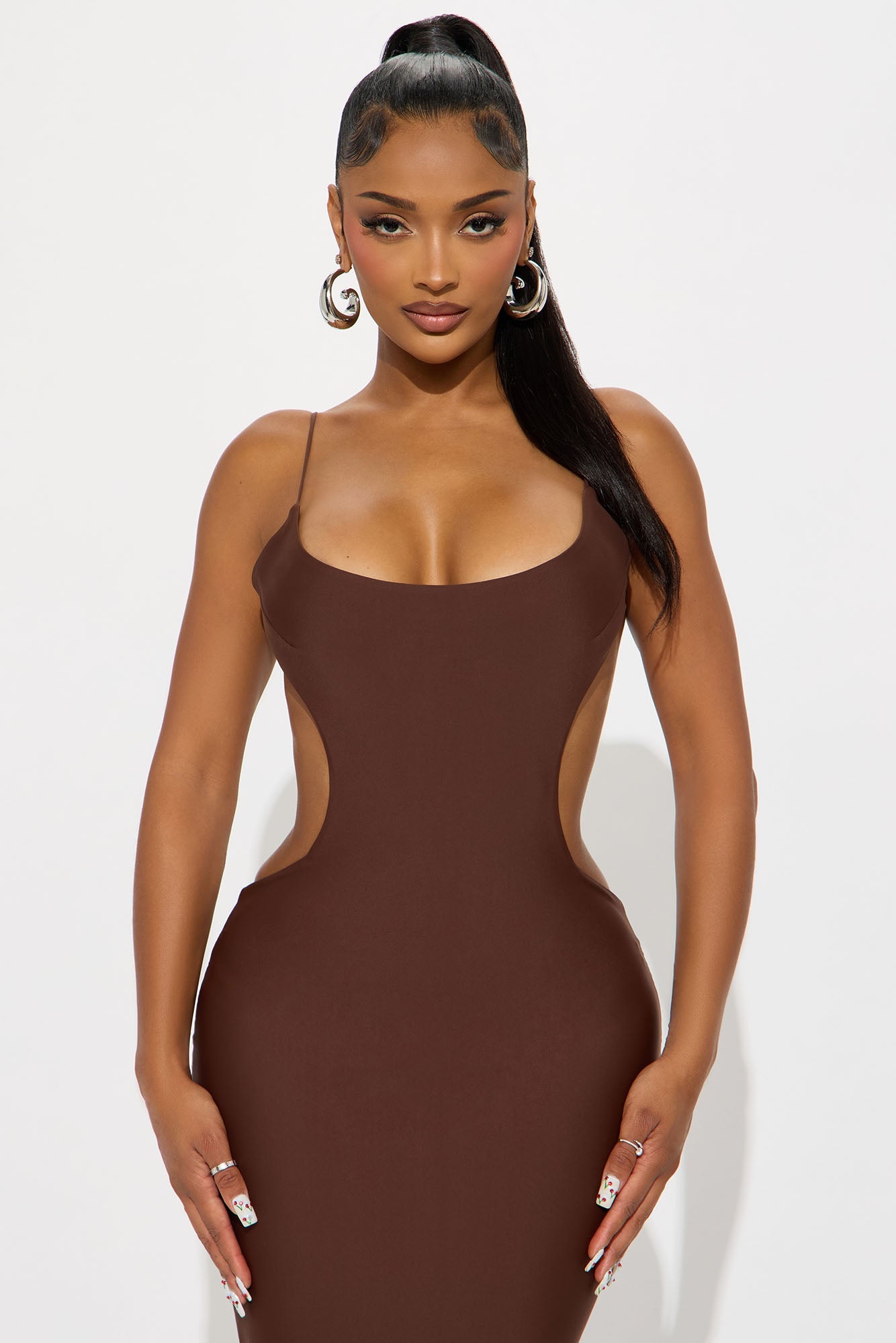 Evelina Form Double Lined Maxi Dress - Chocolate