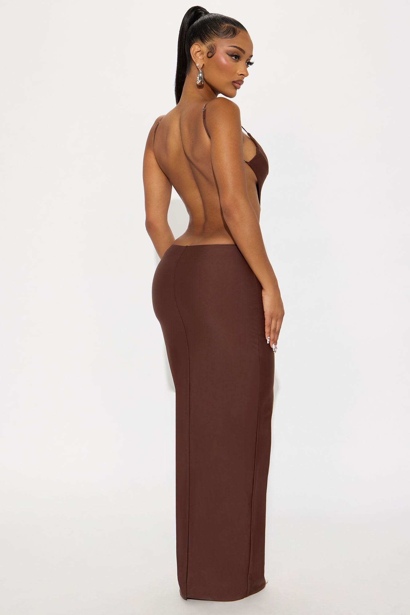 Evelina Form Double Lined Maxi Dress - Chocolate