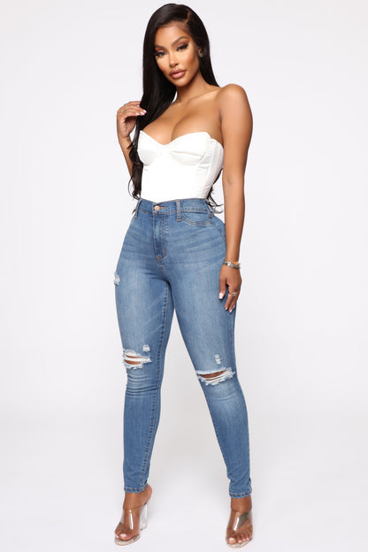 Our Favorite High Rise Skinny Jeans - Medium Blue Wash