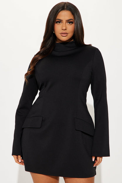 Above Average Ponte Mini Dress - Black