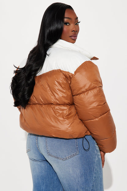 Raquel Puffer Jacket - Brown/combo