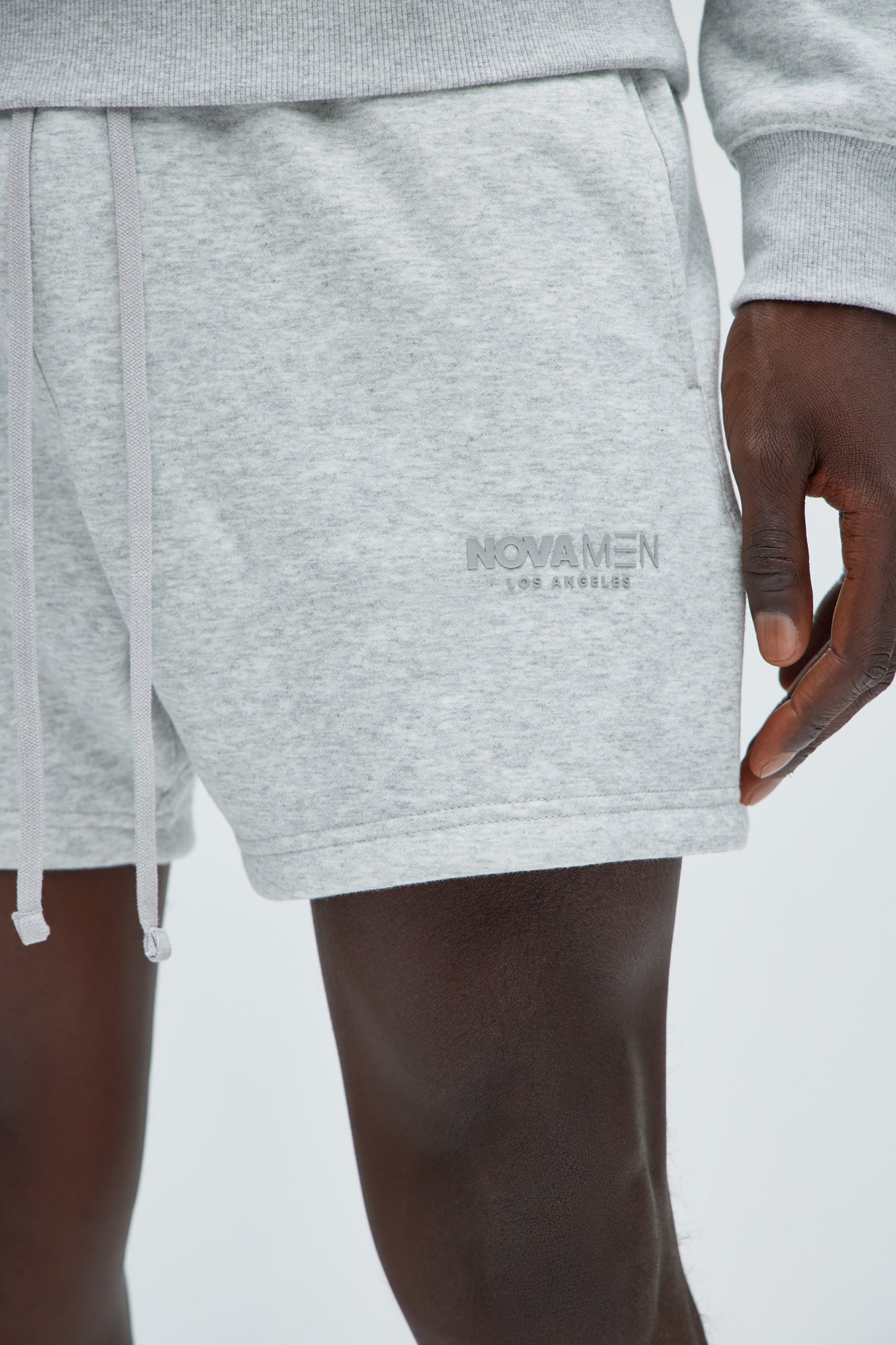 Tyson Novamen Oversize Heavyweight Sweat Shorts - Heather Grey