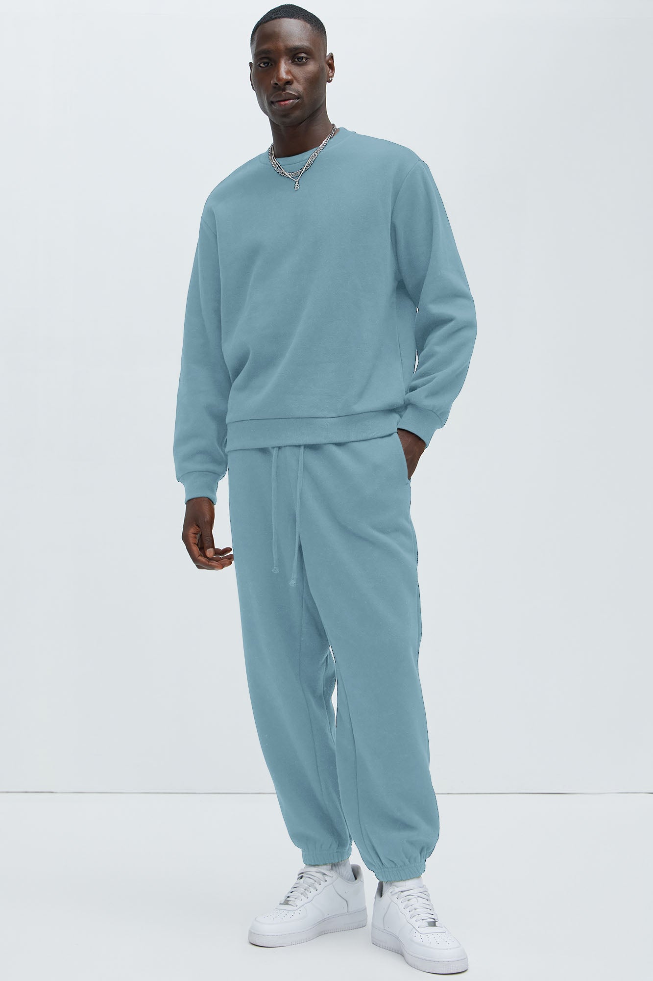 Tyson Crew Neck Sweatshirt - Light Blue