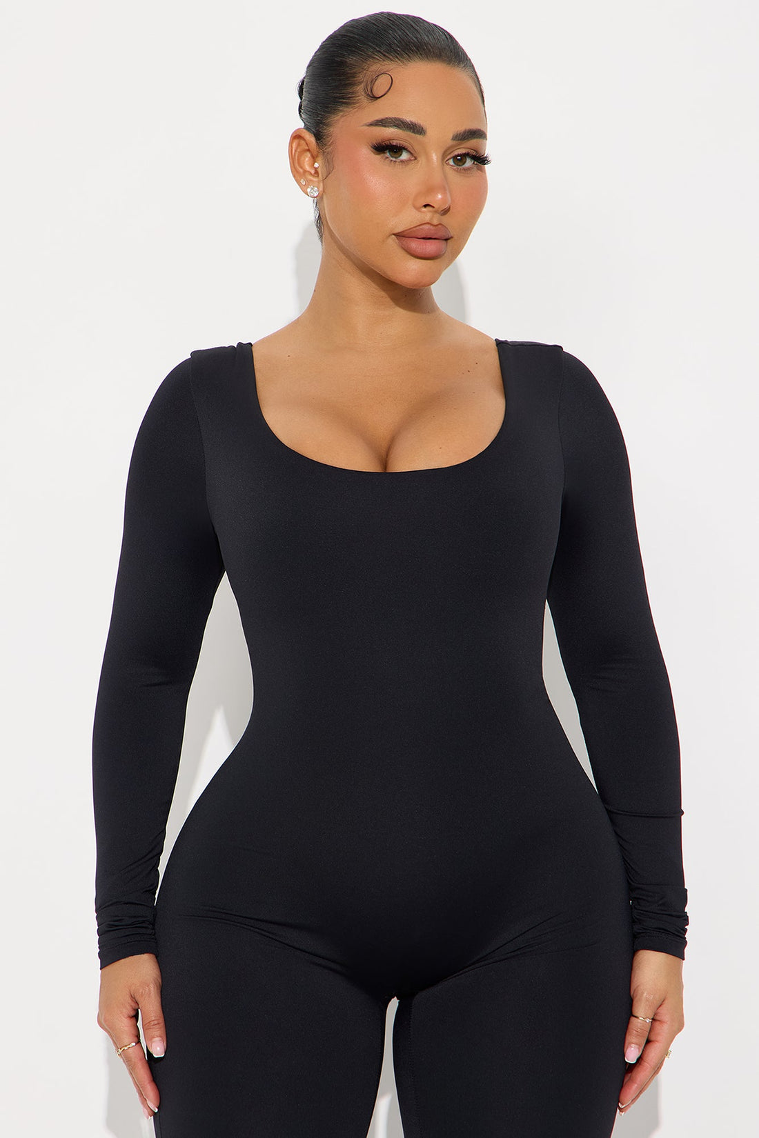 Alexa Double Lined Skinny Leg Jumpsuit - Black