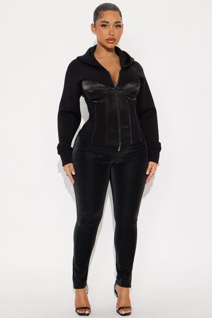 Check The Details Coated Skinny Pant 29″ - Black