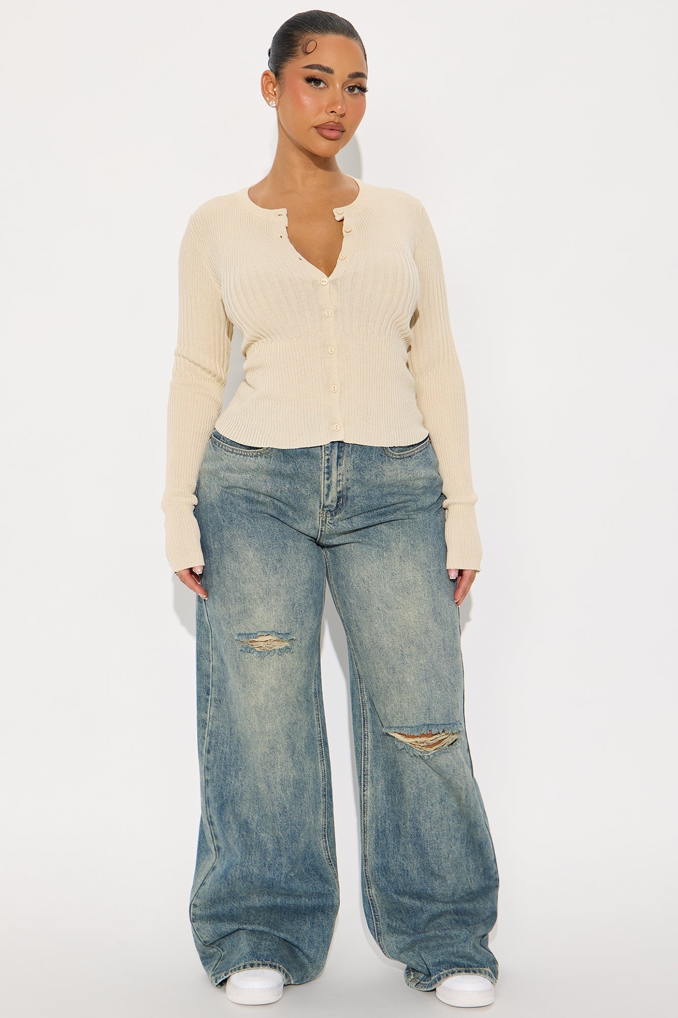 The Nia Cardigan - Beige