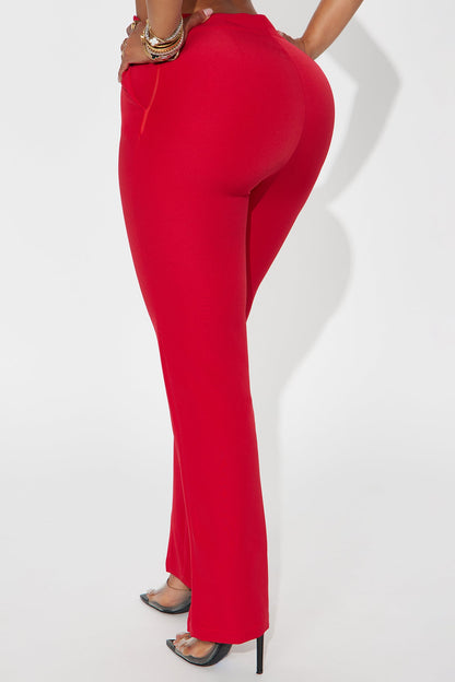 About Her Business Capri Trouser Pant - Red