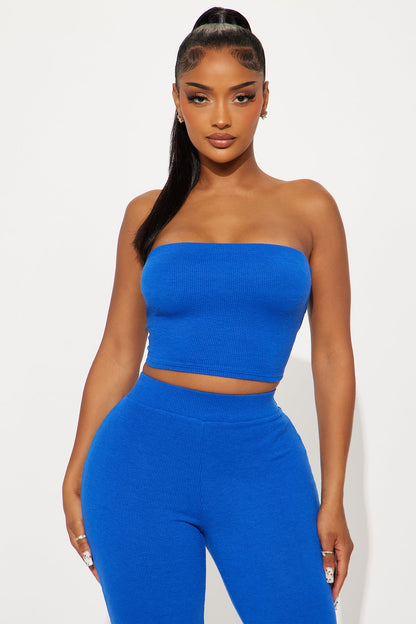 Adeline Ribbed 3 Piece Capri Set - Royal