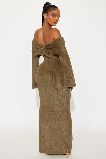 Somma Sweater Maxi Dress - Olive