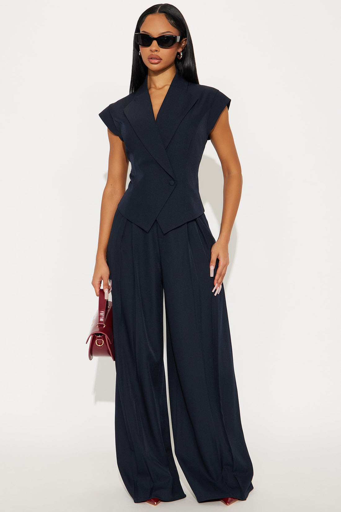 Going Places Blazer Pant Set - Navy