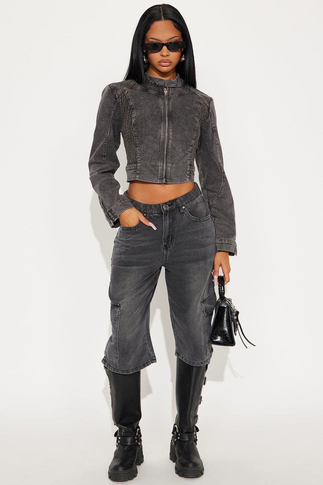 Need For Speed Denim Moto Jacket - Black