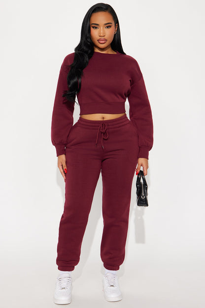 Candice Lounge Crew Neck - Burgundy